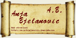 Anja Bjelanović vizit kartica